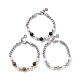 Rundes Armband aus gemischten Edelsteinen und Naturperlen für Mädchen und Frauen BJEW-F418-07-1