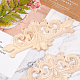 SUPERFINDINGS 2pcs Decorative Rubber Wood Carved Onlay Applique Flower Decal Unpainted Applique Furniture Corners Home Door Decor AJEW-OC0001-51A-6
