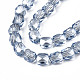 Chapelets de perles en verre transparent électrolytique EGLA-N002-13-B02-3