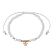 4Pcs 4 Style Glass & Brass Moon & Star Braided Bead Bracelets Set BJEW-JB09640-3
