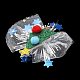 クリスマステーマのフェルト＆ガーゼのアリゲーターヘアクリップ  塩ビと鉄のパーツ  女の子の女性のためのヘアアクセサリー  クリスマスツリー  76x78x24mm PHAR-F019-07-4