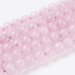 Natural Rose Quartz Beads Strands, Round, 4mm, Hole: 0.8mm, about 42~45pcs/strand, 8 inch