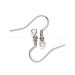 304 Stainless Steel French Earring Hooks, Flat Earring Hooks, Ear Wire, Stainless Steel Color, 19x21mm, Hole: 2.5mm, Pin: 0.7mm