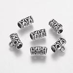 Tibetan Style Tube Bails, Loop Bails, Antique Silver Tube Bail Beads, 11.5x9x6mm, Hole: 2mm
