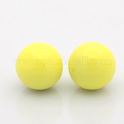 Kein Loch lackiert Messing runden Ball Perlen passen Käfig Anhänger KKB-J002-05