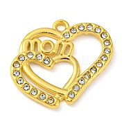 Ion Plating(IP) Real 18K Gold Plated 304 Stainless Steel Rhinestone Pendants STAS-P341-12G-01