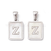 304 Stainless Steel Pave Shell Pendants STAS-G327-01P-Z