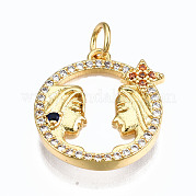 Латунные микропаве прозрачные подвески с фианитом ZIRC-S067-033G-NR