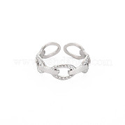 304 Stainless Steel Cable Chain Shape Open Cuff Ring for Women RJEW-S405-178P