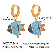 Серьги-кольца из нержавеющей стали и керамики OI2798-1