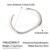 Минималистичные браслеты-манжеты из нержавеющей стали 201 в форме буквы С для женщин FO8073-2