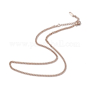 Chapado en iones (ip) 304 collar de cadena de acero inoxidable para hombres y mujeres NJEW-K245-018D