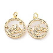 Латунные микропаве прозрачные подвески с фианитом KK-L211-018G-02
