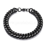 Браслеты из кубинской цепочки из нержавеющей стали 304 STAS-A028-B064EB