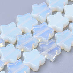 オパールビーズ連売り  スター  12x12x4~5mm  穴：1mm  約20個/連  8.26インチ