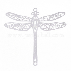201 ciondoli per connettori in acciaio inossidabile, link libellula, colore acciaio inossidabile, 64x67x0.3mm, Foro: 2.5 mm