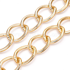 Catene gourmette alluminio, catene a maglie a torsione, senza saldatura, oro chiaro, 45x34x6mm