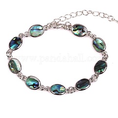 Bracelets ovales en coquillage d'ormeau naturel/coquille de paua pour femmes