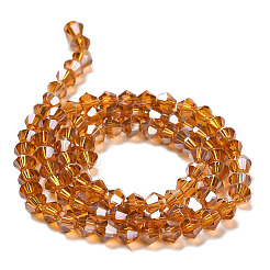 Прозрачные стеклянные бусины гальваническим пряди&nbsp;LS-EGLA-A039-T4mm-B28