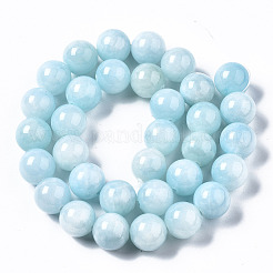 Chapelets de perles de pierres en jade jaune teinte&nbsp;X-G-R271-12mm-Y04