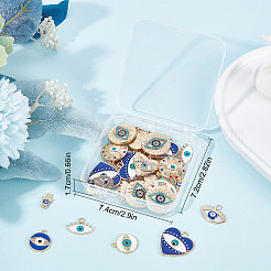 40 шт. 10 стильных эмалевых подвесок из сплава светло-золотого цвета ENAM-SC0002-95