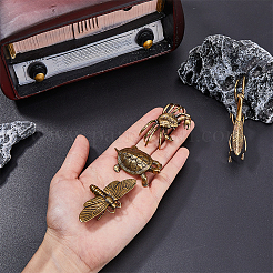 4шт 4 стиля латунные фигурки украшения для выставки DJEW-FH0001-24