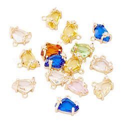 15 шт. латунный микропаве кубический цирконий со стеклянными подвесками&nbsp;KK-TA0001-82