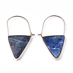 Серьги-кольца с треугольными подвесками из натурального содалита G-S359-363B