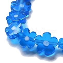 Chapelets de perles vernissées de millefiori manuelles&nbsp;LAMP-F035-09R