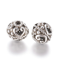 Полые тибетский стиль бисером сплав PALLOY-L214-28AS