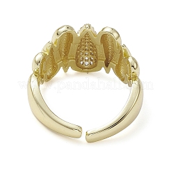 Стойка покрытие латунь микро паве кубический цирконий открытые манжеты кольца&nbsp;RJEW-K257-01G