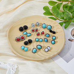 16 пара серег-гвоздиков из сплава в этническом стиле 16 стиля EJEW-FI0002-86