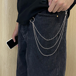 3 шт. 3 стиля ремни-цепочки из сплава и железа для брюк AJEW-SC0031-15