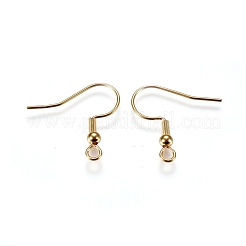 304ステンレススチールピアスフック  水平ループ付き  ゴールドカラー  20x3mm  穴：2mm  ピン：0.7mm&nbsp;X-STAS-G212-06G
