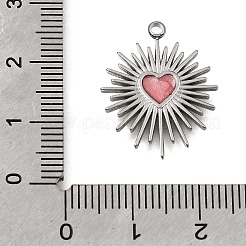 304ステンレスペンダント  エナメル  ハートチャーム  ステンレス鋼色  ミックスカラー  23x18x2mm  穴：1.6mm&nbsp;STAS-N108-96P
