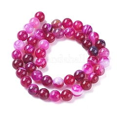 Chapelets de perles en agate à rayures naturelles/agates à bandes&nbsp;X-G-G582-6mm-56