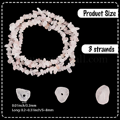 3 нити бусин из натурального розового кварца G-PA0001-36