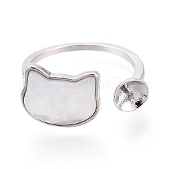 Закрепки для манжет в форме кошачьей раковины из латуни KK-T076-65P