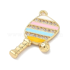 Латунные микропаве прозрачные подвески с фианитом&nbsp;KK-I476-07G