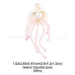 Подвески из натурального ракушечного и стеклянного жемчуга большие PALLOY-FS00031