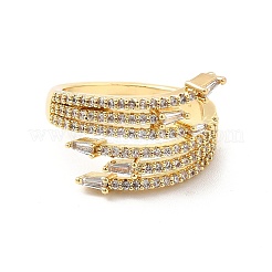 Прозрачные кубические циркониевые треугольные открытые кольца-манжеты RJEW-E059-03G