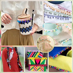 10 ярд полиэстеровых лент для помпонов с кисточками&nbsp;DIY-PH0033-31