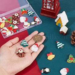 40шт 10 вида стилей Рождественская тема непрозрачные кабошоны из смолы&nbsp;CRES-SC0002-56