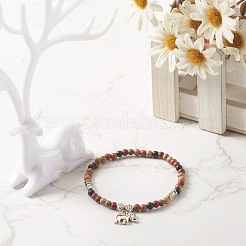 Braccialetti elasticizzati con perle di legno naturale&nbsp;BJEW-JB06628