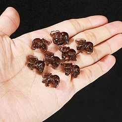 Натуральный ледяной обсидиан резные бусины в виде слона PW-WGDD892-01