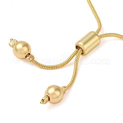 Браслеты-слайдеры из латуни и натуральной ракушки с круглыми бусинами BJEW-P306-01G