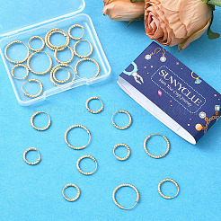 24 шт. 3 стиля латунных текстурированных серег-колец&nbsp;EJEW-SC0010-89G