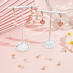 8 пара серег-гвоздик из латуни с микропаве&nbsp;ZIRC-BBC0003-19