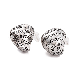 Orecchini a bottone in ottone con lettera a goccia da donna&nbsp;EJEW-G391-02S