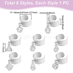 8 шт. кольцо-манжета из нержавеющей стали 304&nbsp;RJEW-UN00036